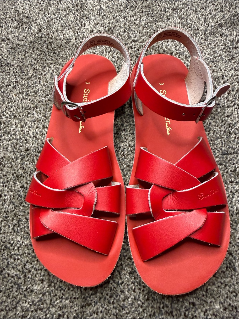 Red Sun San Leather Strappy Sandals -